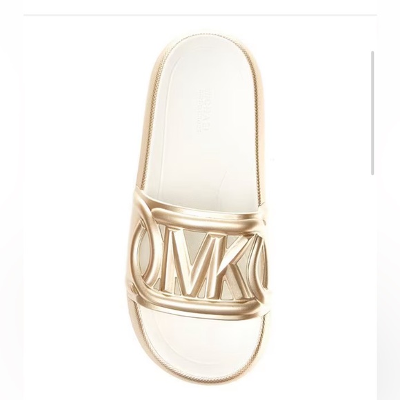 Michael Kors Splash Slide EVA Sandals. Gold - Picture 2 of 8